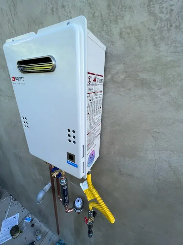 Tankless water heater installation for Brookfield homes